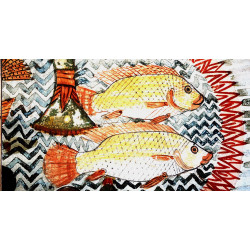 Libellule sur son nénuphar collection LIN fresque antique