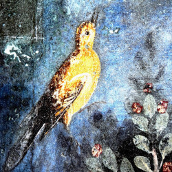 Libellule sur son nénuphar collection LIN fresque antique