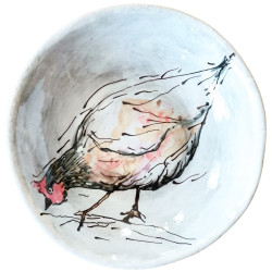 Poule qui picore