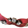 Bracelet en argent, pierres et lanière en tissu. 3 couleurs disponibles