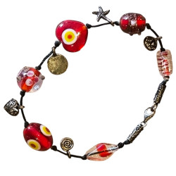 Bracelet en argent, pierres et lanière en tissu. 3 couleurs disponibles