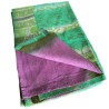 Dessus de Lit Patchwork en Coton Ancien vert et rose délavé, unique