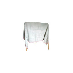 Plaid vintage réversible blanc & gris blanc lumineux, gris patiné.