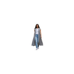 Gilet long sans manches en lin