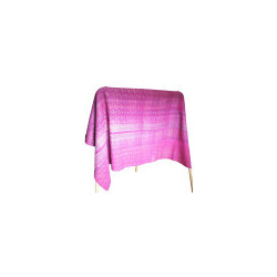 Plaid en coton vintage recto rose et verso gris délavé