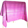 Plaid en coton vintage recto rose et verso gris délavé