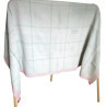 Plaid vintage réversible blanc & gris blanc lumineux, gris patiné.