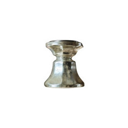 Bougeoir en verre mercurisé pour la table ou la cheminée. Hauteur: 25cm